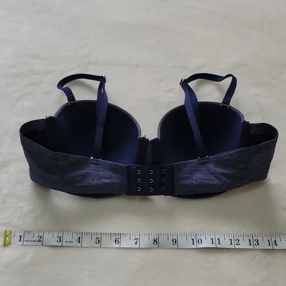 🧸 AERIE HEATHER NAVY DARK BLUE STRAPLESS OR STRAP T SHIRT COMFORT EVERYDAY BRA - Picture 4 of 8